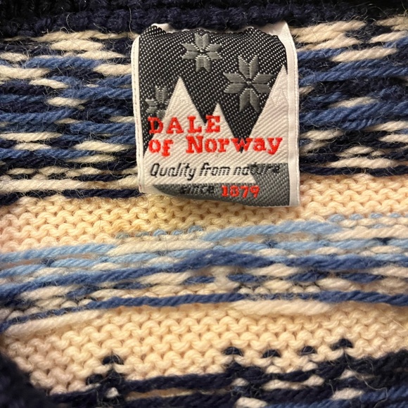 Dale of Norway Fair Isle sweater. Blue and cream. Excellent used condition. - Picture 2 of 7